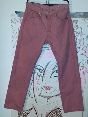 Levi's Mauve Straight Leg Jeans White Oak Cone Denim